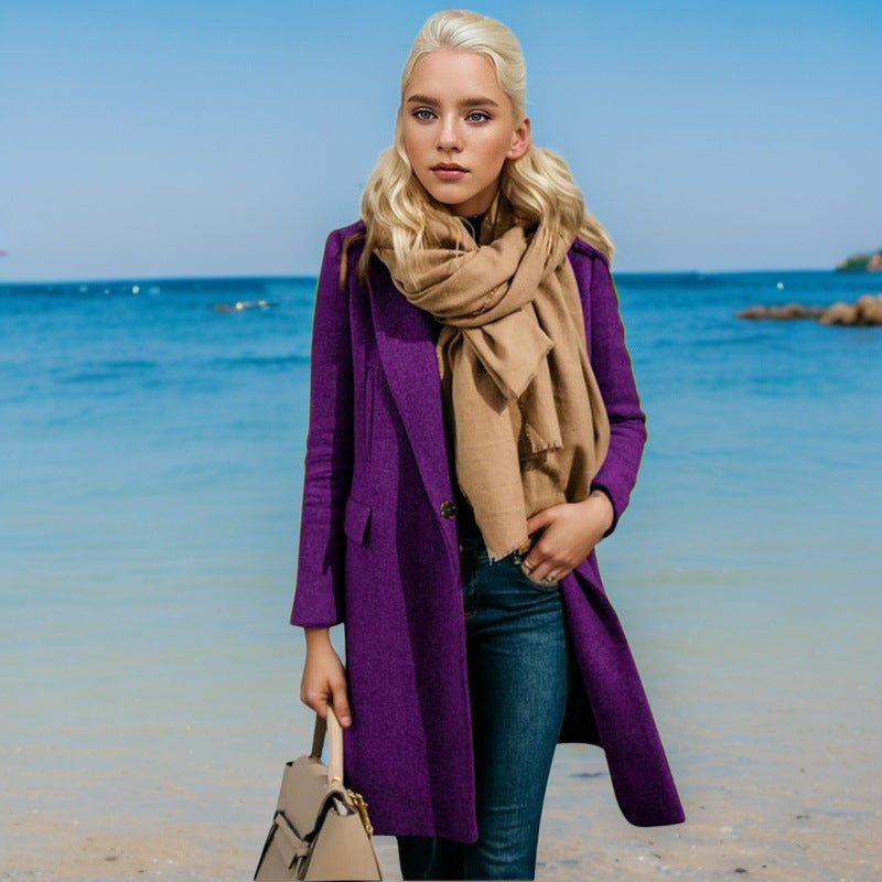 Damen Eleganter Trenchcoat mit Doppelknopfleiste und hochwertigem Material Amawinc