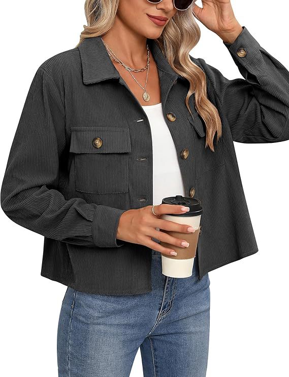 Damen lässige Overshirt-Jacke Amawinc
