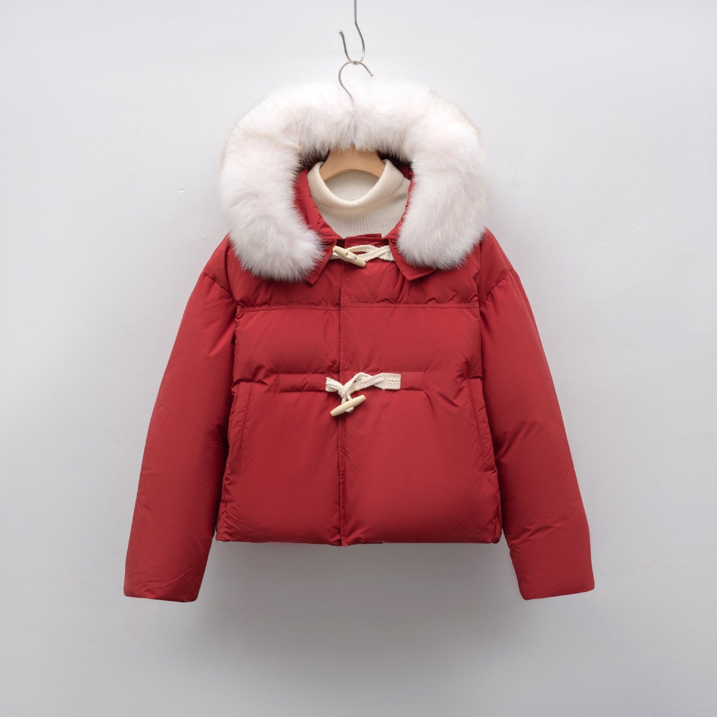 Damen modische Winterjacke mit Kunstfellkragen Amawinc