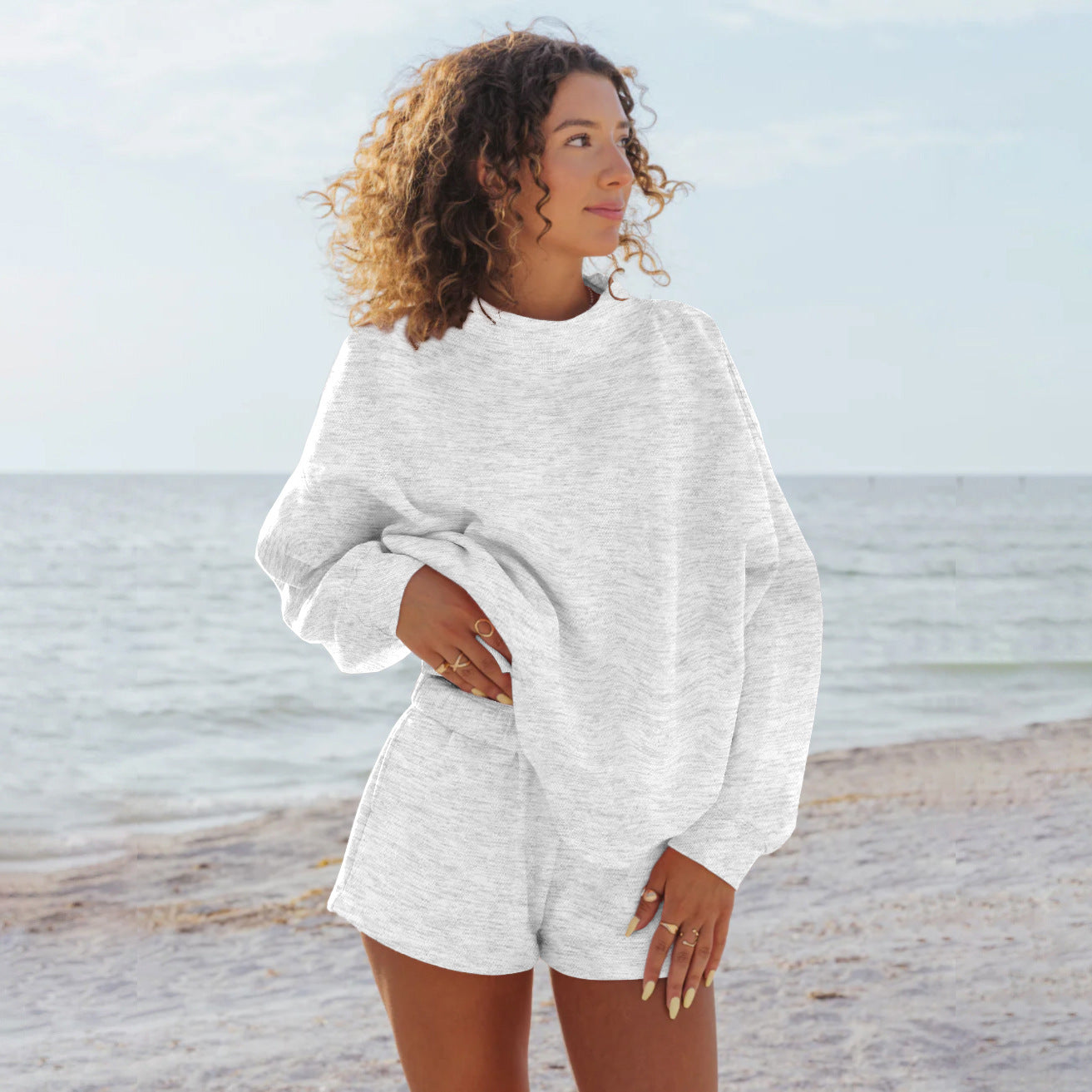 Damen Oversize-Sweatshirt mit Raglanärmeln Amawinc