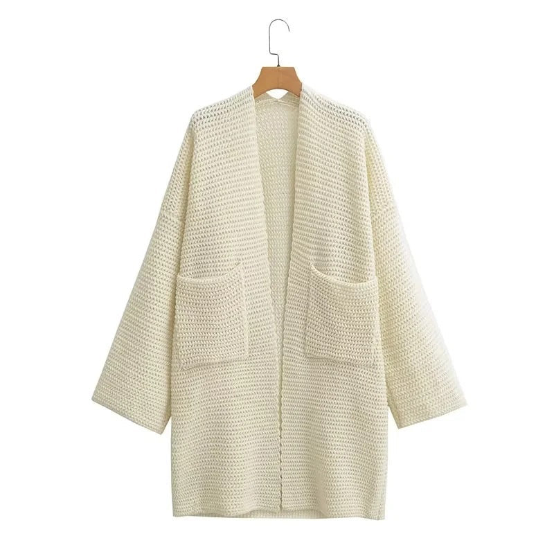 Damen Strickmantel mit Taschen Amawinc