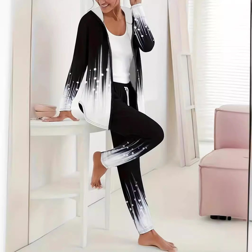 Damen Sportlicher Freizeitanzug mit moderne Farbverlauf-Details Amawinc