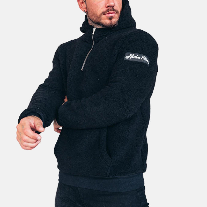 Sweat À Capuche Pour Homme En Polaire Douce Coupe Décontractée Avec Poche Kangourou Et Poignets Côtelés
