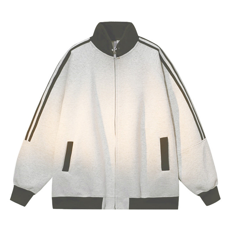 Damen Sportliche Kapuzenjacke mit Reißverschluss und angeschnittenen Ärmeln Amawinc