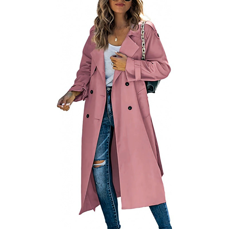 Damen modischer Trenchcoat mit übergroßem Schnitt und eleganten Details Amawinc
