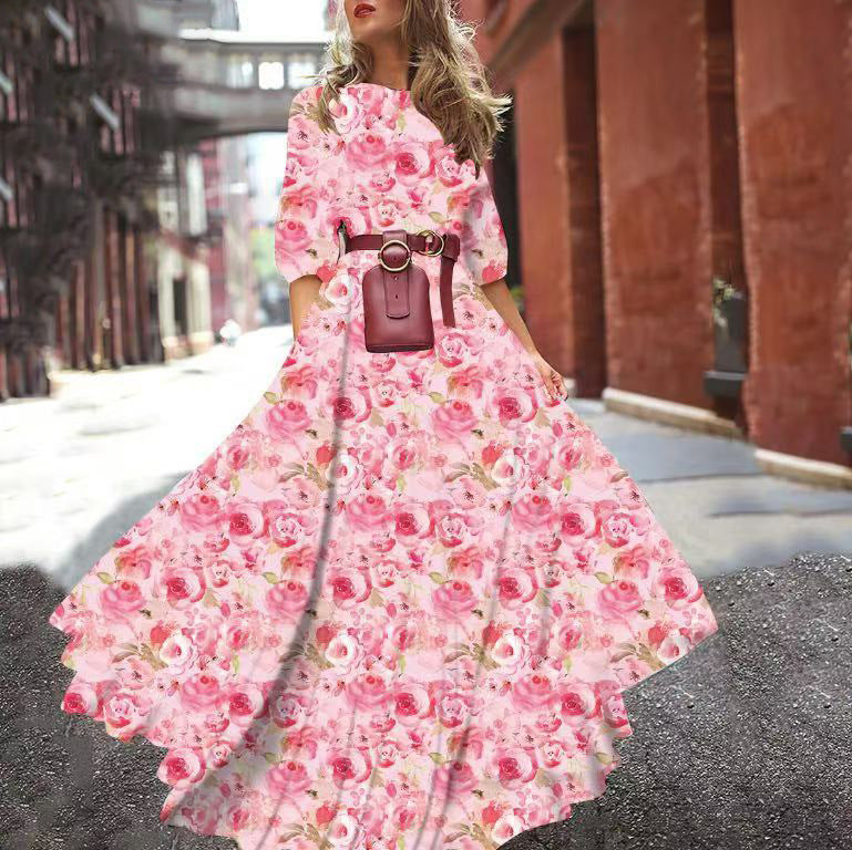 Fudus lässiges, fließendes Maxikleid für den Urlaub