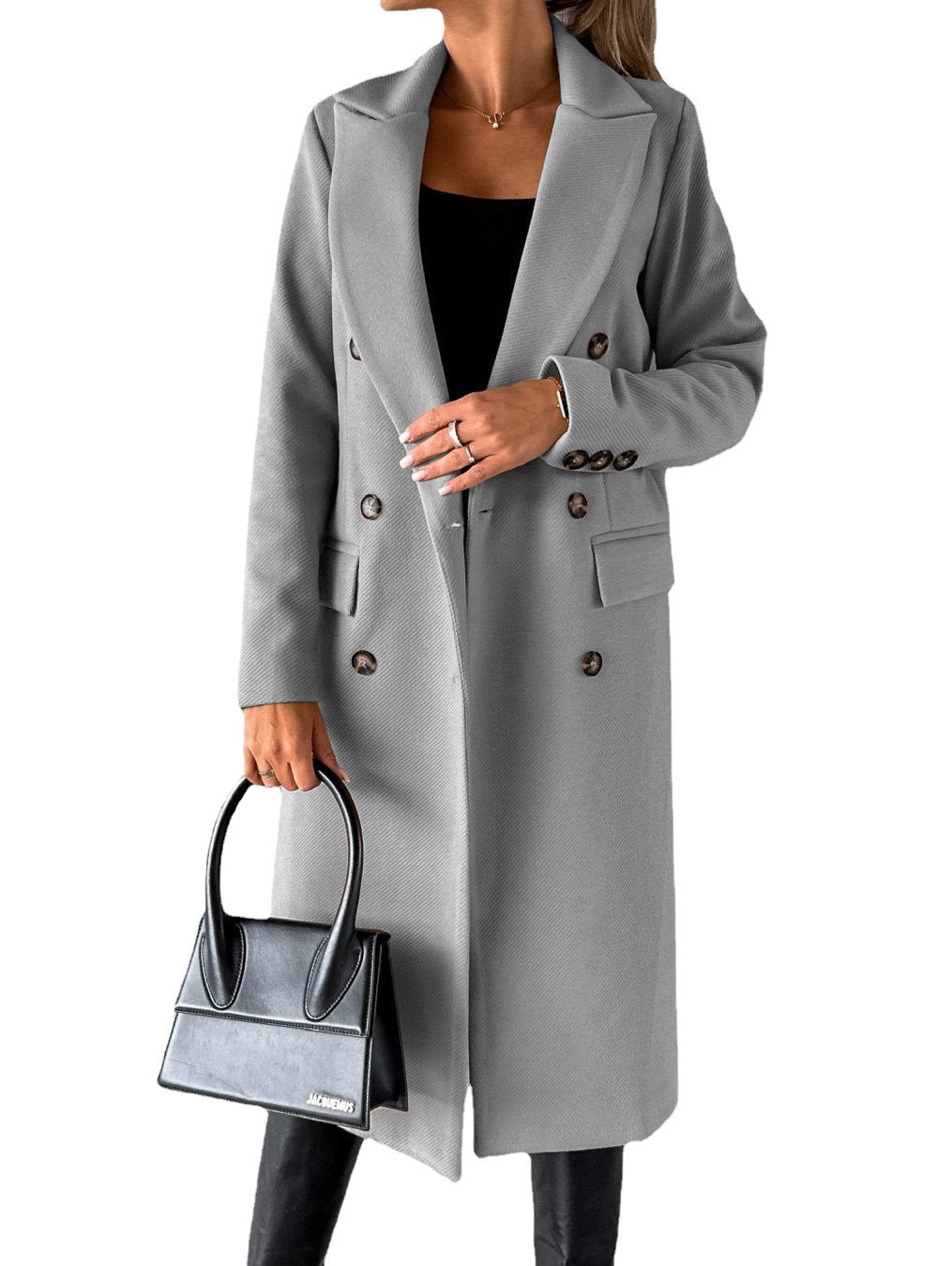 Damen Eleganter und zeitloser Trenchcoat mit doppelter Knopfleiste und praktischen Taschen Amawinc