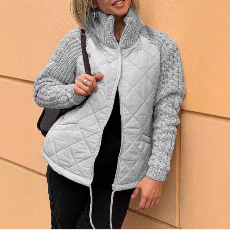 Damen Wärmende Steppjacke mit Strickärmeln Amawinc