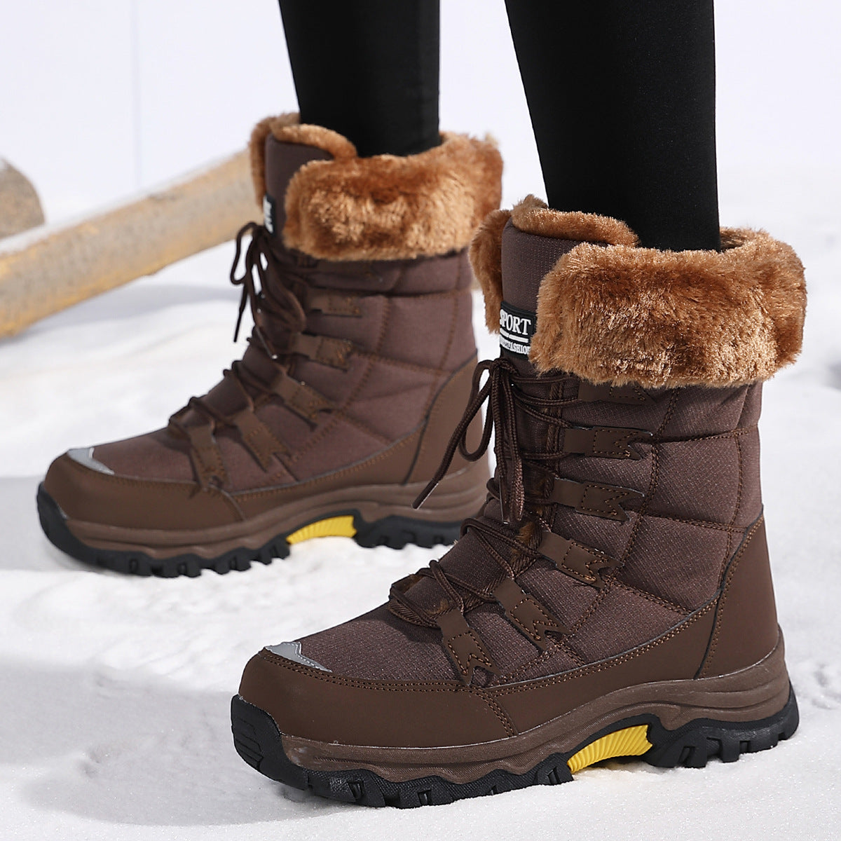 Damen Isolierte Winterstiefel mit rutschfester Sohlenkonstruktion und kuscheligem Innenfutter Amawinc