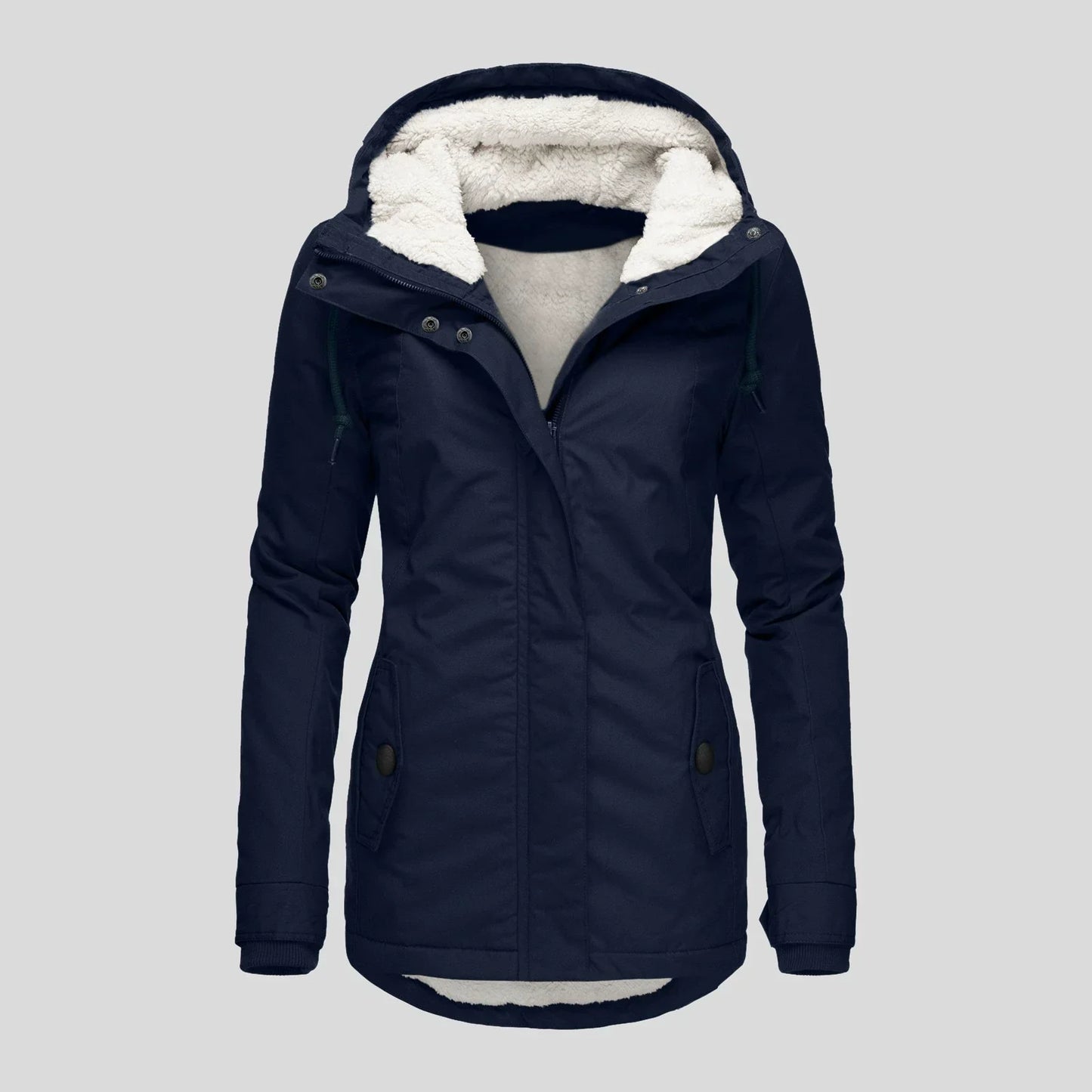 Parka Femme Capuche Doublure Peluche Longueur À Mi Cuisse Coupe Semi Ajustée Nordisk Flair Résistante Aux Intempéries
