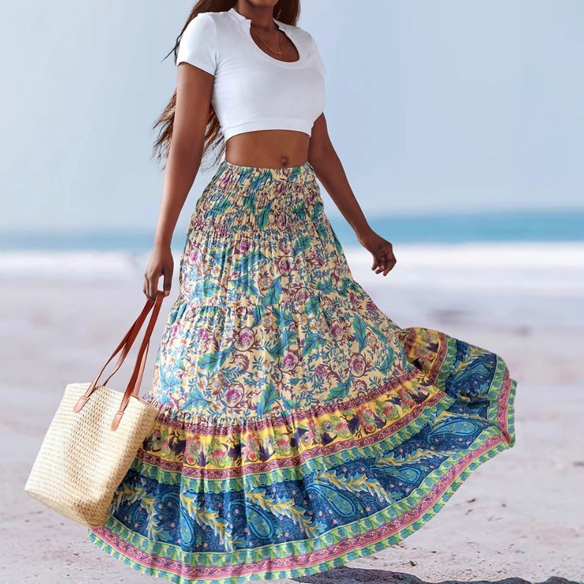Robe Sans Bretelles Amawinc En Coton Mélangé Coupe A Ligne Midi Imprimé Fleuri Convertible Été