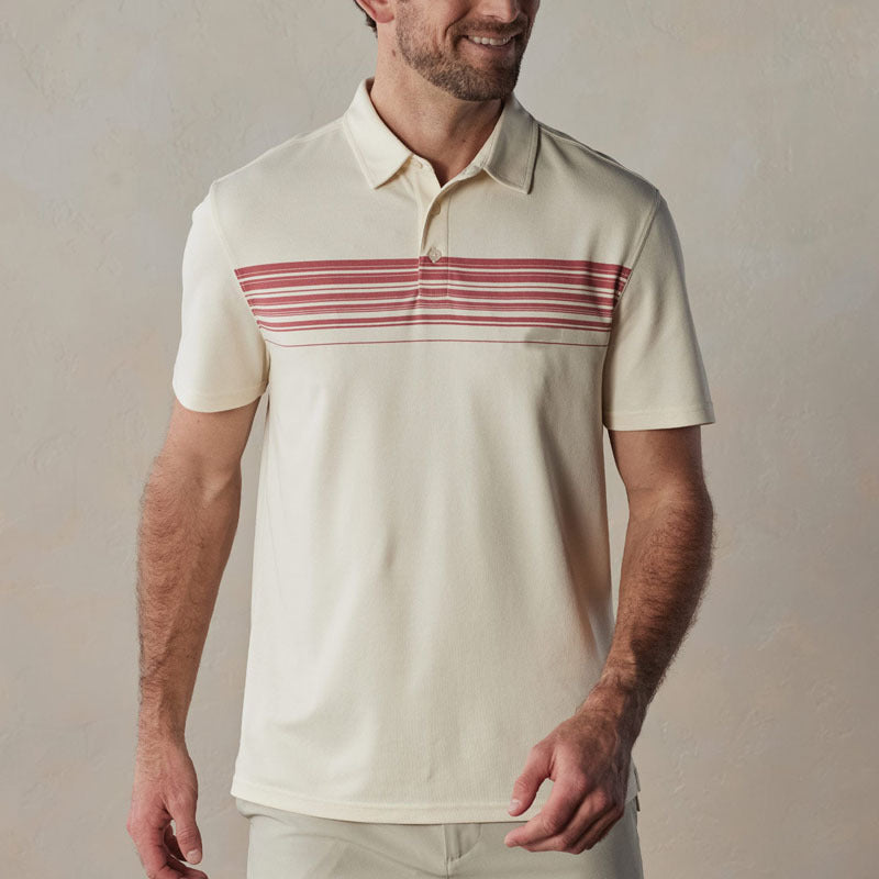 Amawinc Polo Homme Slim Col V Boutons Respirant En Mélange Coton Rayé Pour Confort Quotidien