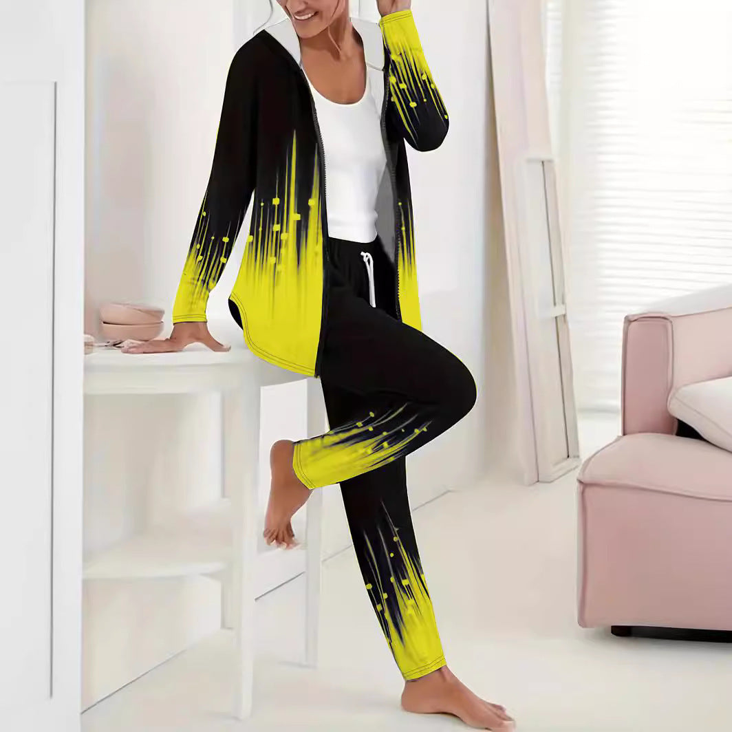 Damen Sportlicher Freizeitanzug mit moderne Farbverlauf-Details Amawinc