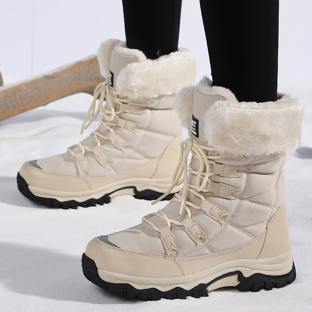 Damen Isolierte Winterstiefel mit rutschfester Sohlenkonstruktion und kuscheligem Innenfutter Amawinc