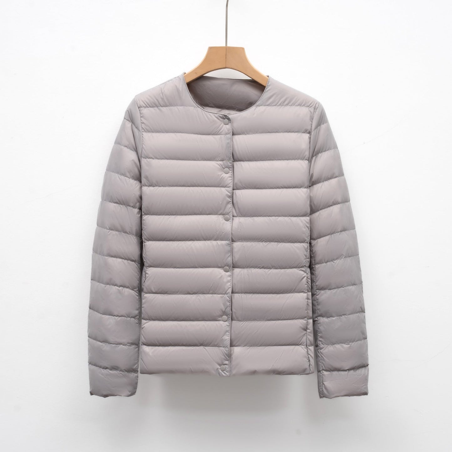 Veste Femme Duvet Slim Fit Quiltée Léger Ouverture À Pressions Longueur Hanche Moderne