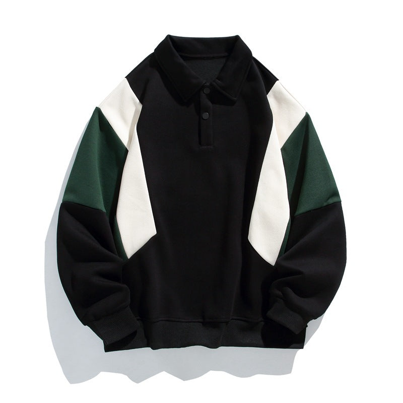 Damen modischer Polo-Pullover mit angesagten Farbkontrasten Amawinc