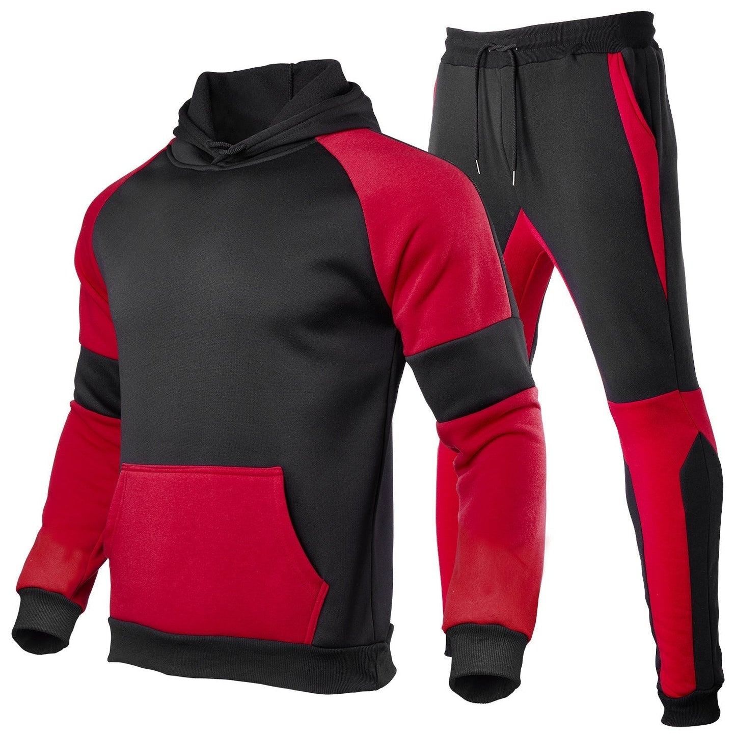 Ensemble Sweat À Capuche Et Jogger Pour Homme Amawinc En Coton Mélangé Avec Couture Contrastée Et Coupe Décontractée