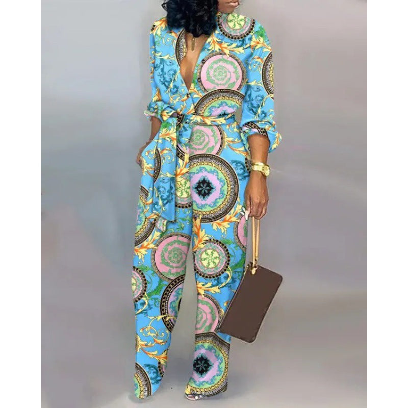 Damen Denim Jumpsuit mit modischem Patchwork-Design und praktischen Taschen Amawinc