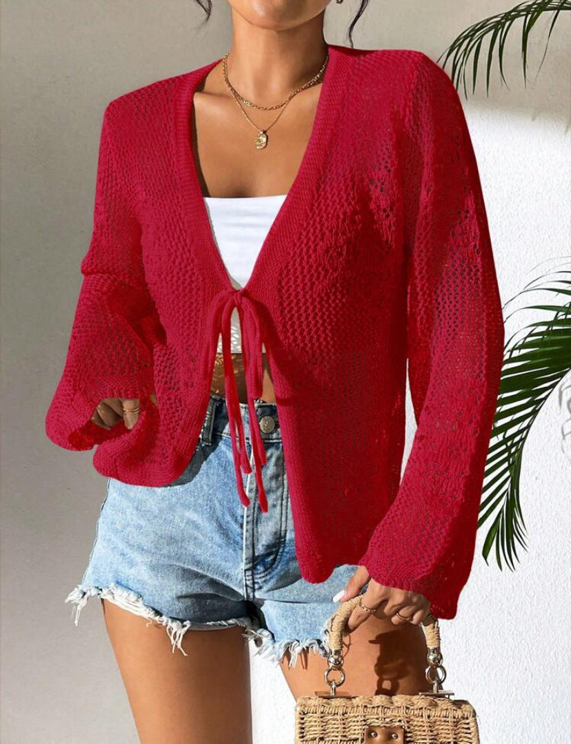 Cardigan Femme Amawinc Léger En Maille Coupe Ample Ouverture Devant Manches Longues Pour Printemps Été