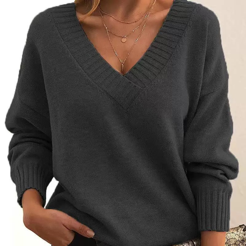 Avery Pull Encolure V Décontracté Tricot Doux Pour Automne Hiver Confort Quotidien Pour Femme