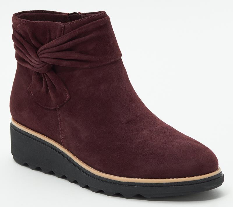 Damen Wedge-Stiefeletten mit geschmackvollem Falten-Design und rutschfester Sohle Amawinc
