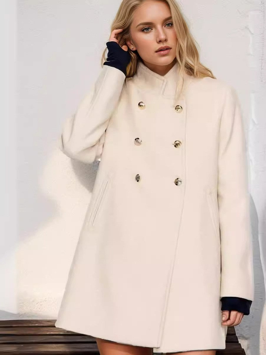 Damen modischer doppelter Knopf-Mantel Amawinc