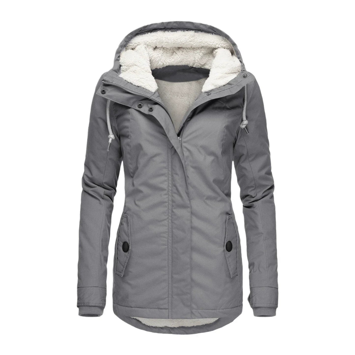 Parka Femme Capuche Doublure Peluche Longueur À Mi Cuisse Coupe Semi Ajustée Nordisk Flair Résistante Aux Intempéries