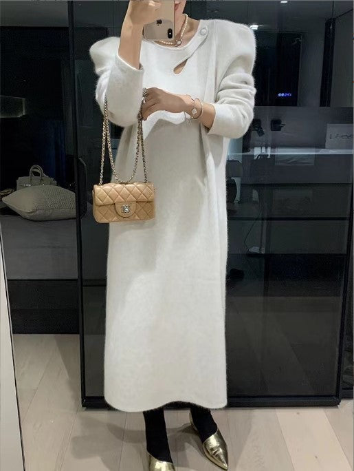 Damen Strickkleid mit modernem Design und eleganten Details Amawinc