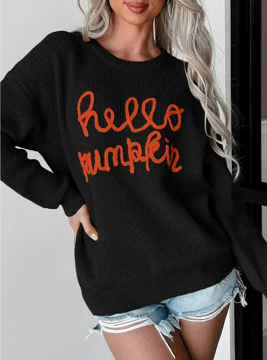 Pull Femme À Coupe Décontractée En Maille Mélangée De Laine Avec Texture Ribbée Et Détail Lettre