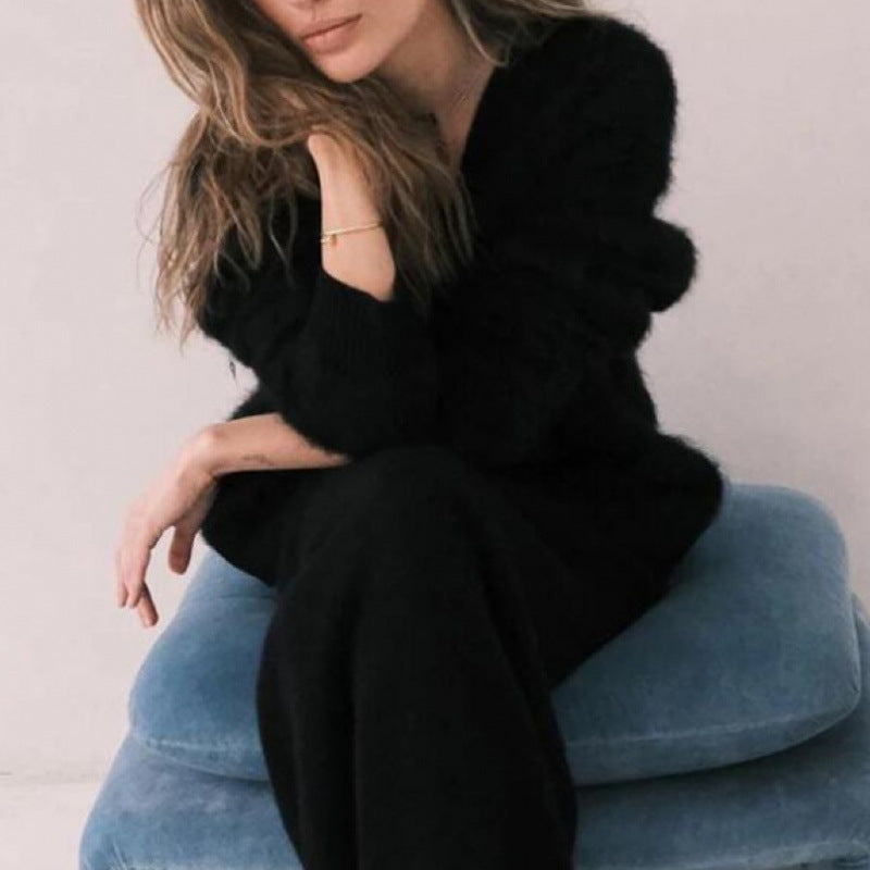 Damen Flauschiger Langarm Cardigan Amawinc