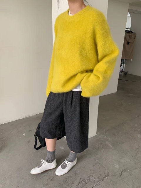 Damen kuscheliger Pullover mit Boxy-Schnitt Amawinc