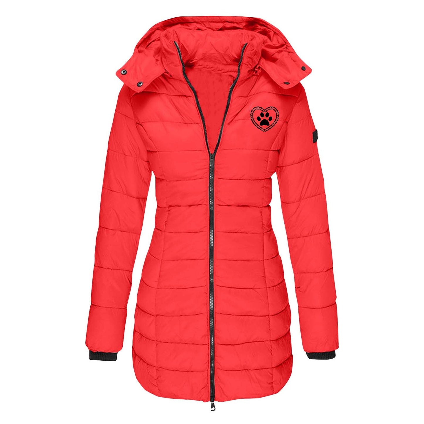 Damen gefütterte Übergangsjacke mit abnehmbarer Kapuze Amawinc