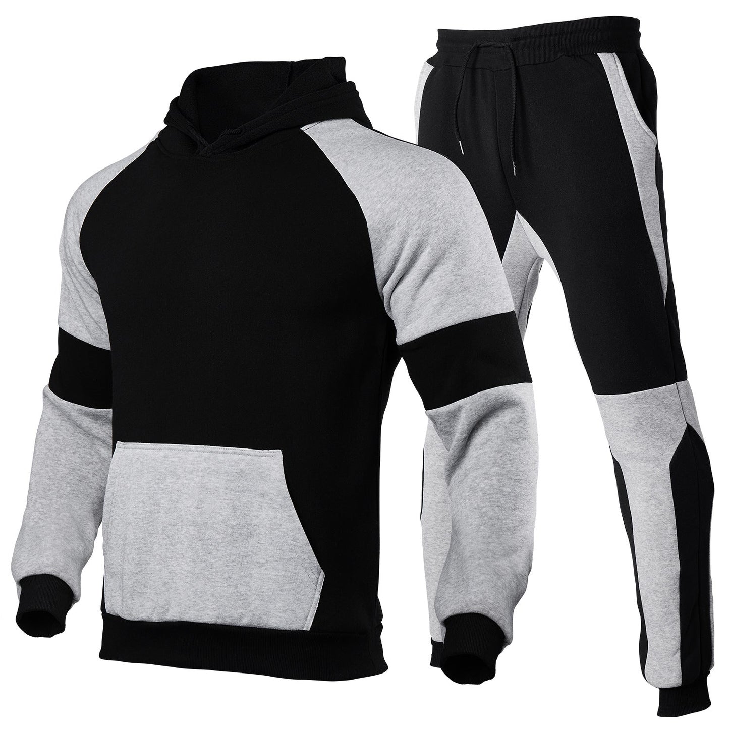 Ensemble Sweat À Capuche Et Jogger Pour Homme Amawinc En Coton Mélangé Avec Couture Contrastée Et Coupe Décontractée