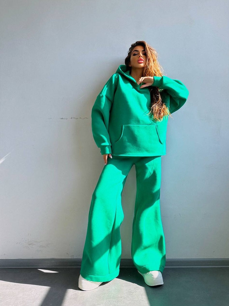 Damen Cooles Oversized Hoodie und weite Freizeithose Amawinc