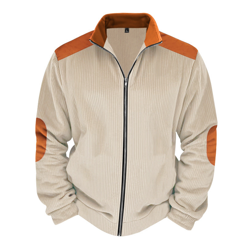 Veste Matelassée Homme Zip Avant Texture Côtelée Détails Contrastants Coupe Regular