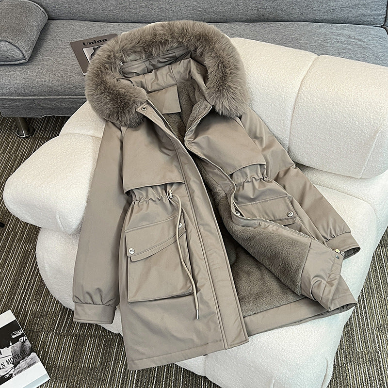 Damen Modischer Winterparka mit kuscheligem Innenfutter und praktischen Taschen Amawinc