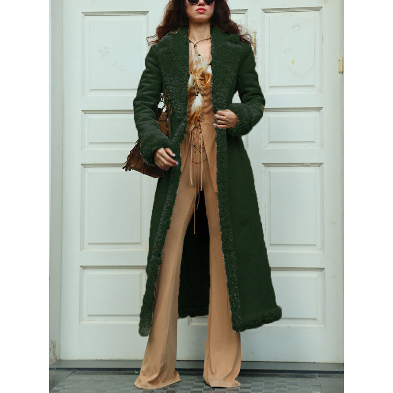 Damen luxuriöser Kunstfell-Mantel Amawinc