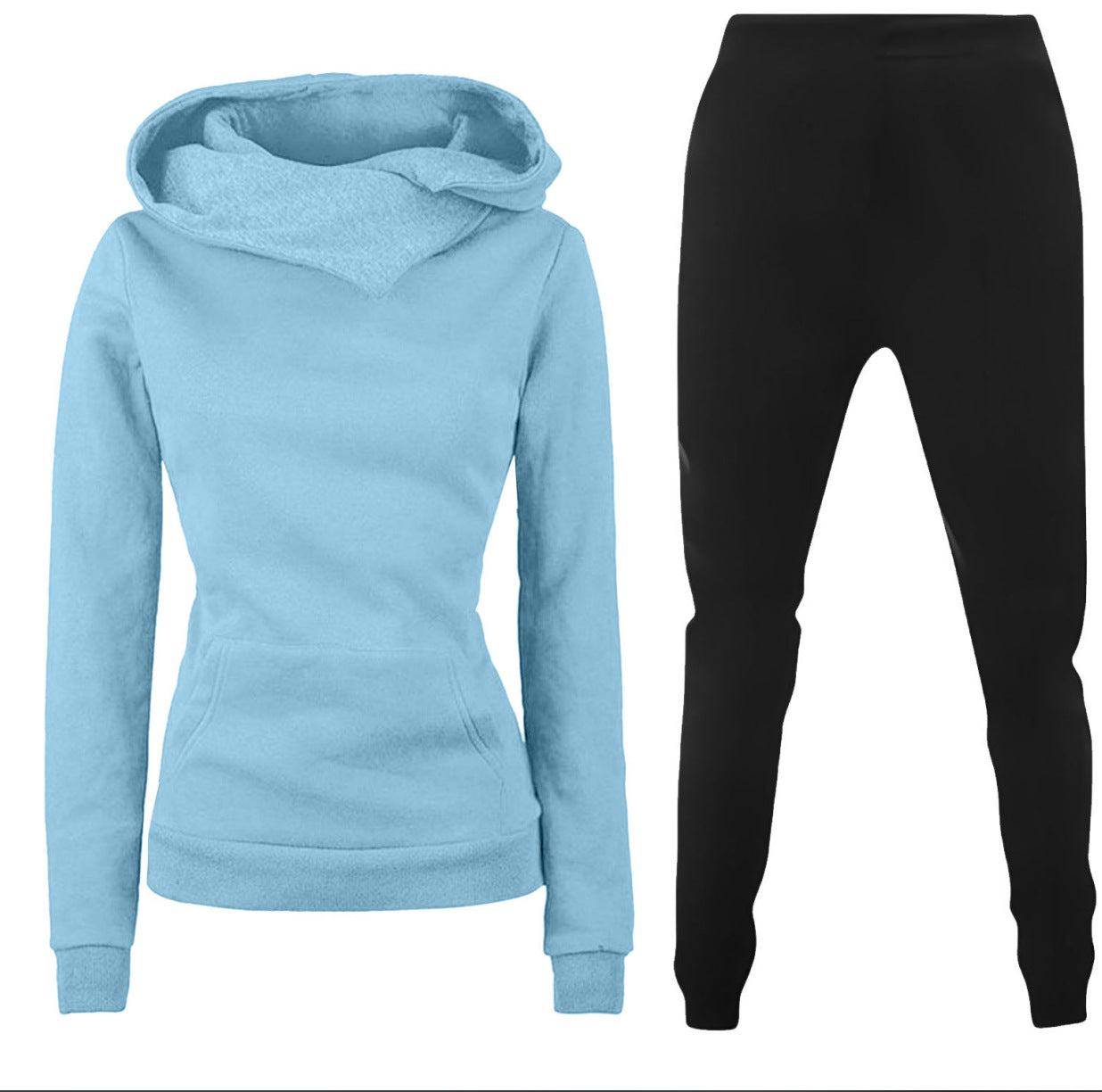 Damen Kapuzenpullover und Sporthose Kombination Amawinc
