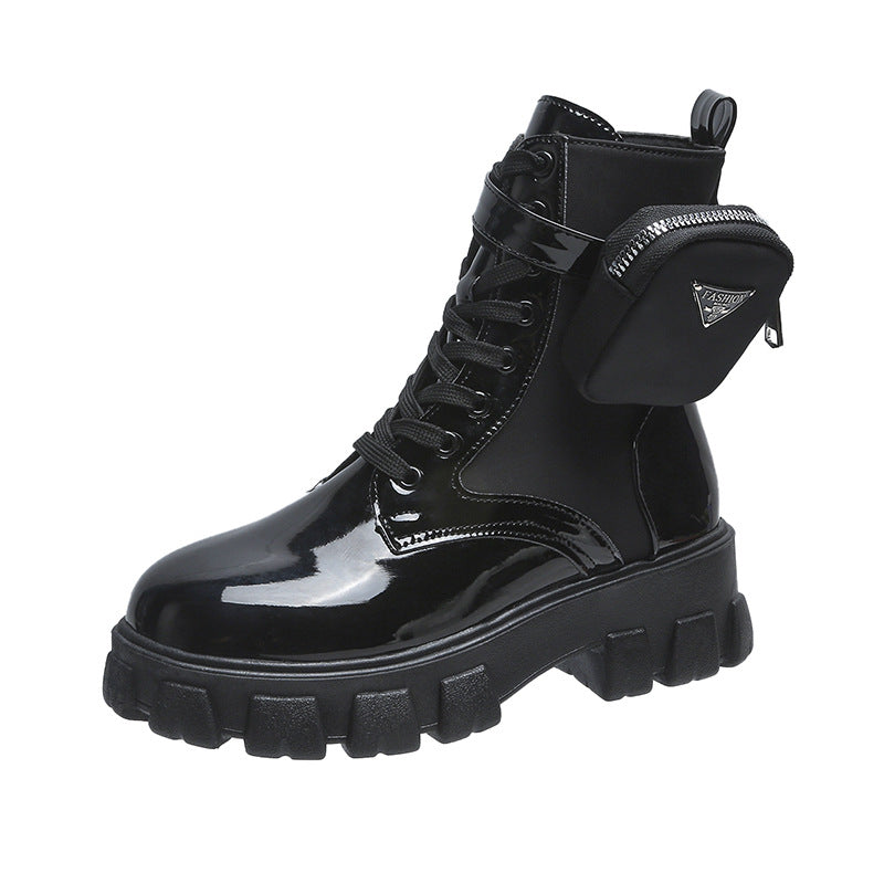 Damen Chunky Boots mit praktischem Seitentaschen-Design Amawinc