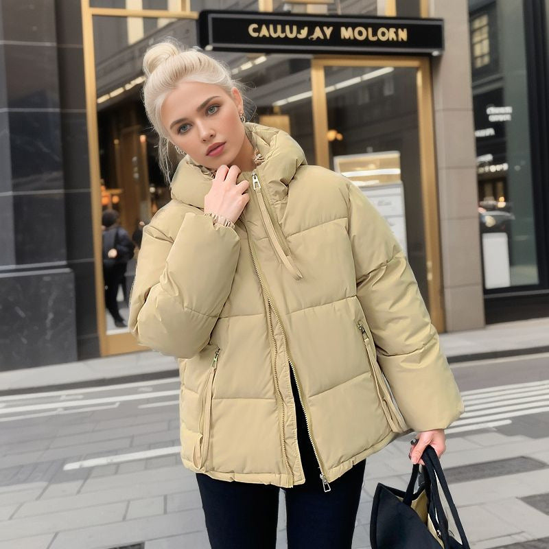 Damen modische Pufferjacke mit verstellbarer Kapuze und dicken Isolierungen Amawinc