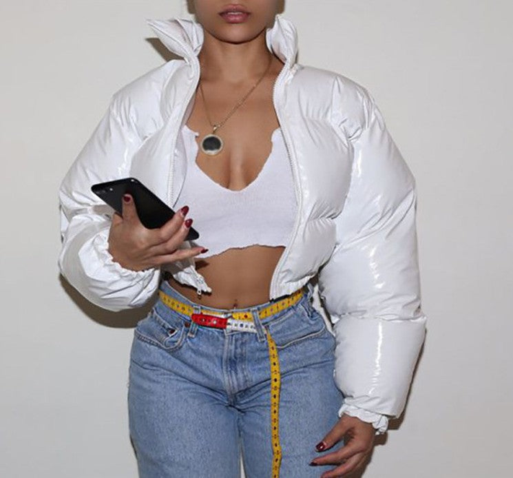 Damen Glänzende Kurzdaunenjacke Amawinc