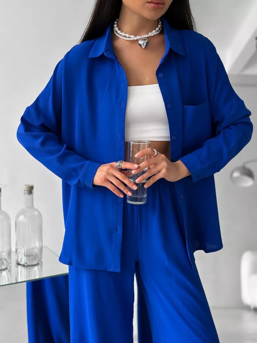 Damen lässige Bluse im Oversized-Stil mit Taschen Amawinc