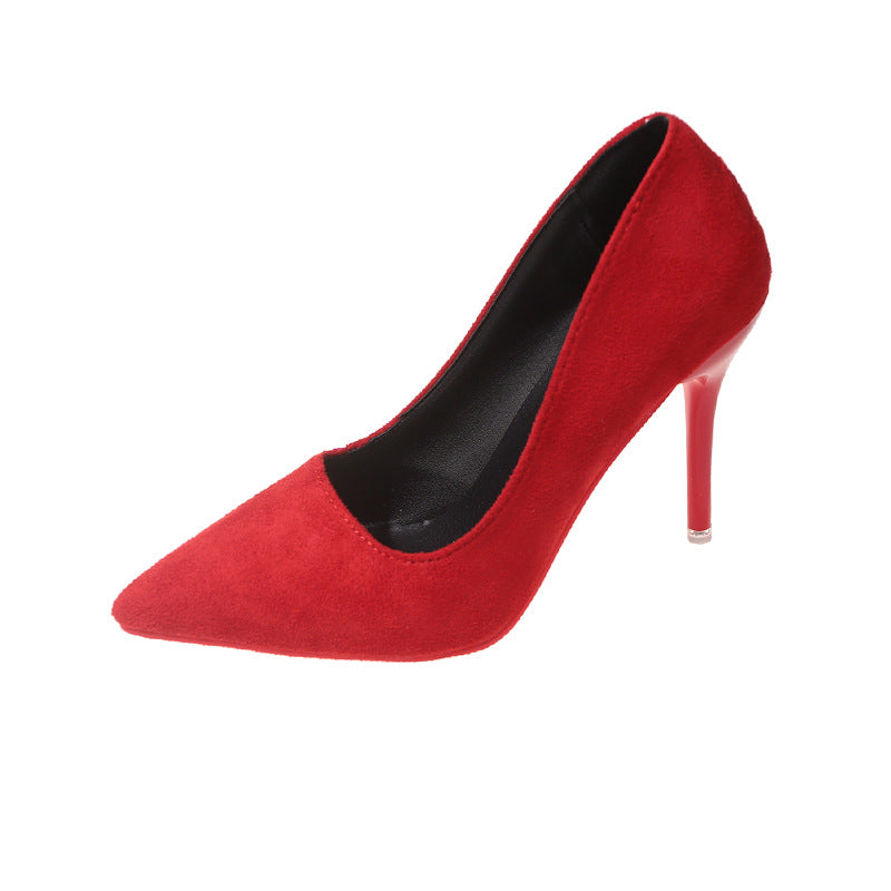 Damen Elegante spitze Pumps mit transparentem Absatz und weichem Obermaterial Amawinc