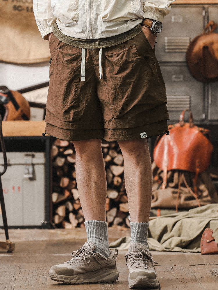 Shorts Cargo Homme Décontractés Séchage Rapide Poches En Maille Taille Ajustable Pour Plein Air