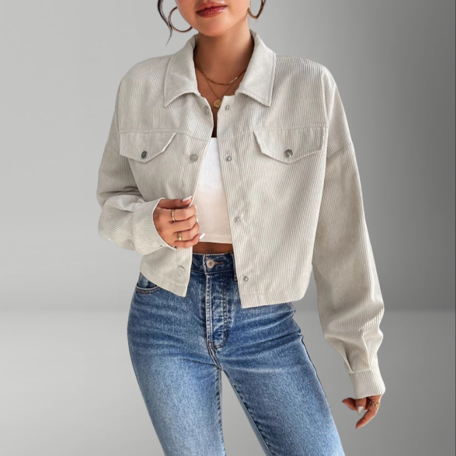 Damen Kurzjacke aus cordartigem Material Amawinc