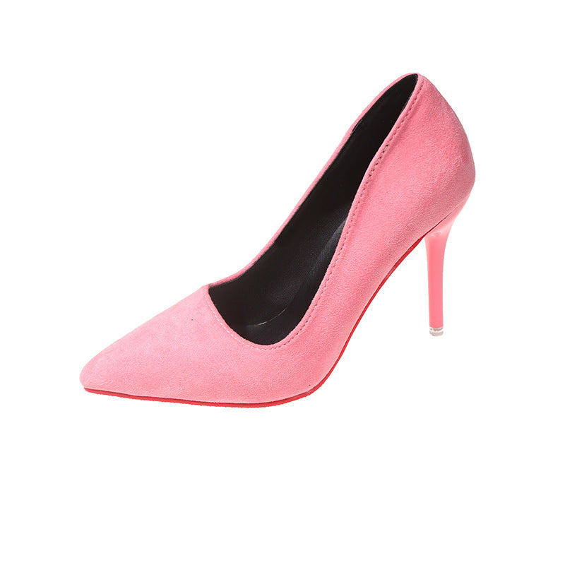 Damen Elegante spitze Pumps mit transparentem Absatz und weichem Obermaterial Amawinc