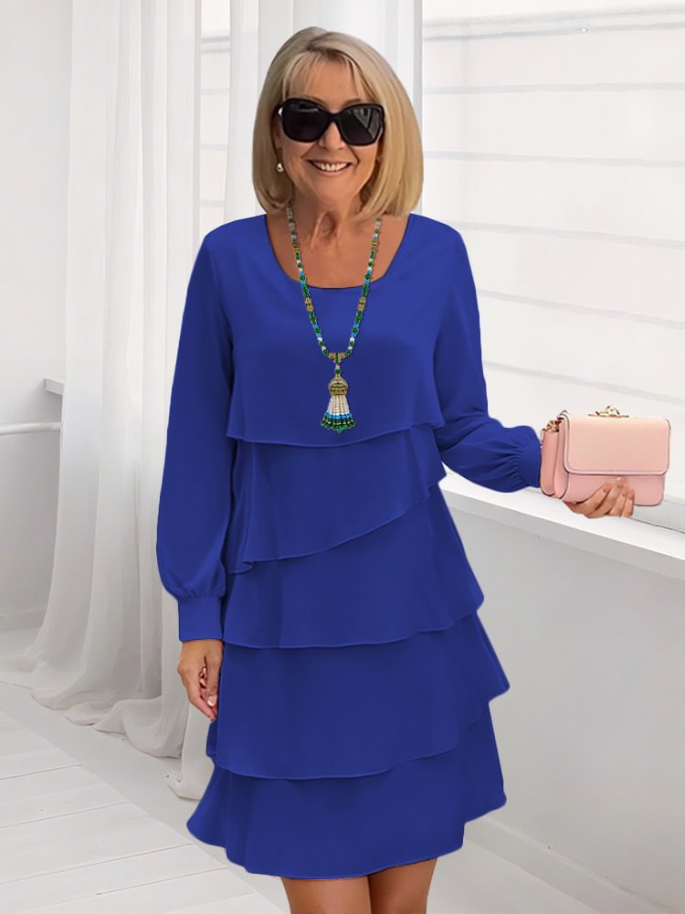 Damen Cerulean-Farbige Layered Kleider Amawinc