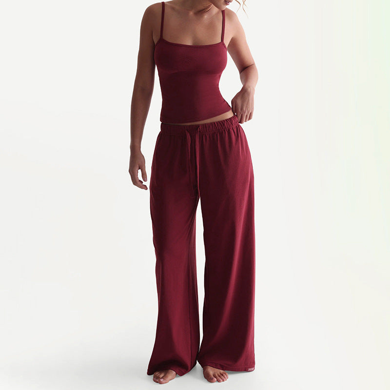 Damen Legere Lounge-Hose und Top Set Amawinc