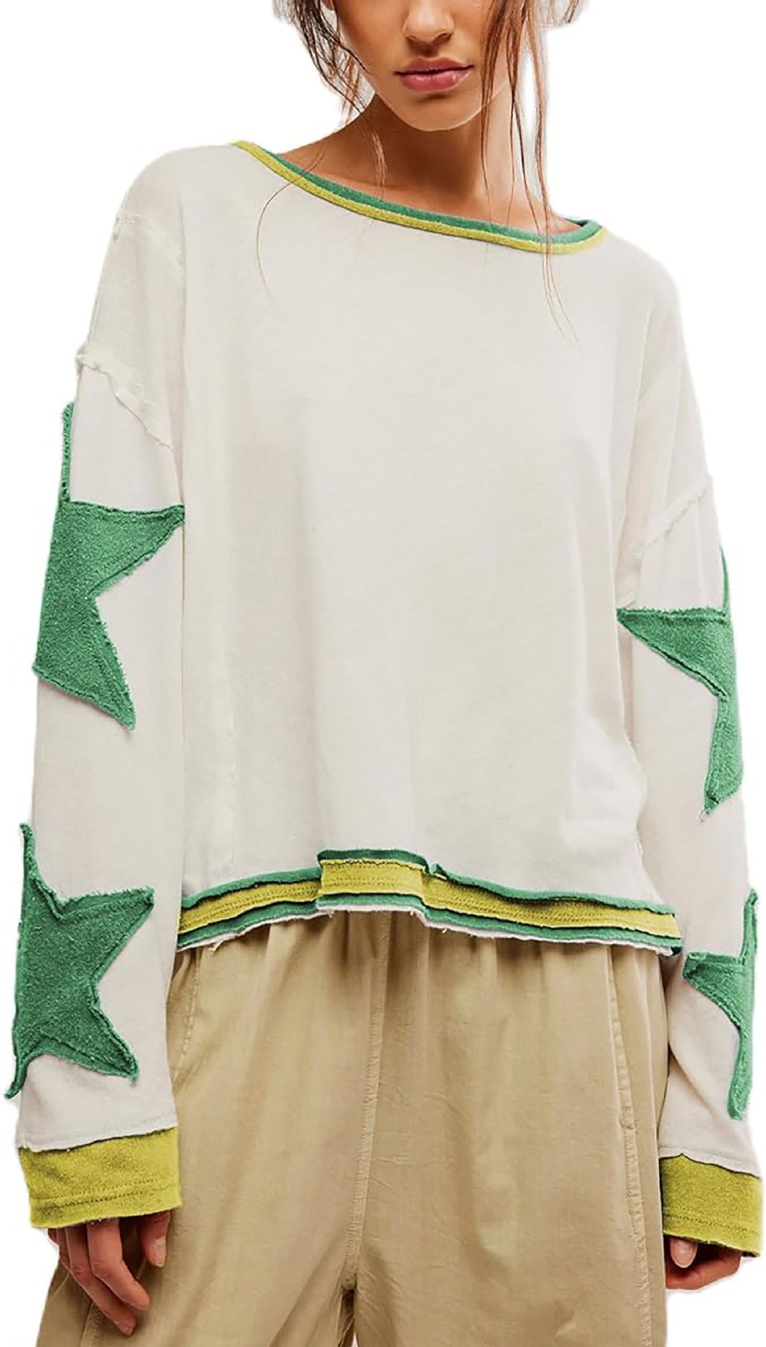 Damen lässiger Pullover mit Sternen-Design Amawinc