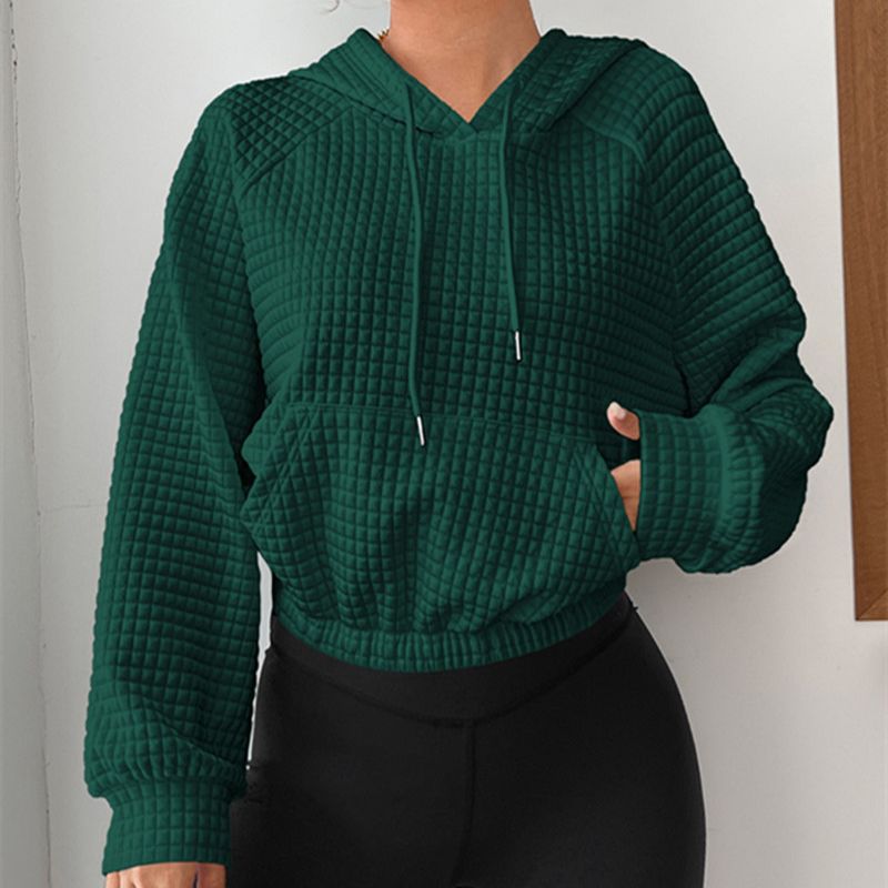 Damen modischer cropped Hoodie mit strukturierter Oberfläche Amawinc